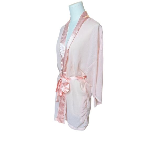 Vintage Victoria’s Secret Gold Label Blush Pink Satin trim Robe coquette bride - Picture 2 of 6